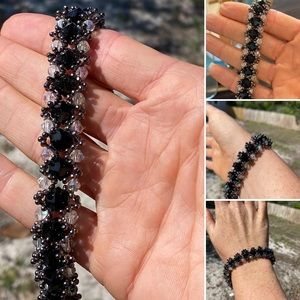 Black & Clear Beaded Bracelet